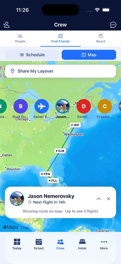 iFlight Pro Layover Route screen